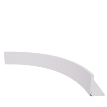 Zid de sprijin din oțel - Curbă interioară - 150 x 150 x 30 cm - RAL9010 mat (alb)