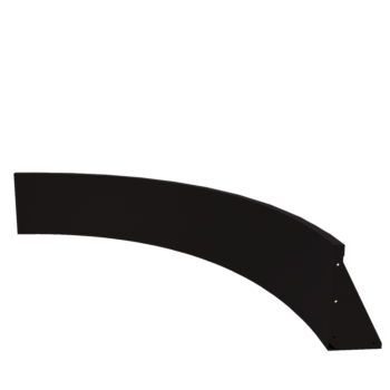 Zid de sprijin din oțel - Curbă interioară - 150 x 150 x 40 cm - RAL9005 mat (negru)