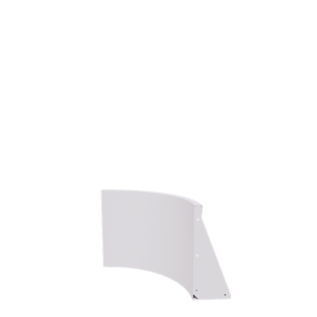 Zid de sprijin din oțel - Curbă interioară - 50 x 50 x 50 cm - RAL9010 mat (alb)