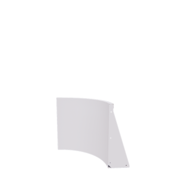 Zid de sprijin din oțel - Curbă interioară - 50 x 50 x 60 cm - RAL9010 mat (alb)