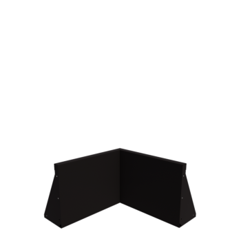 Zid de sprijin din oțel - Colț interior - 50 x 50 x 40 cm - RAL9005 mat (negru)