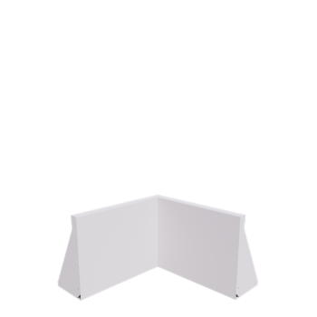 Zid de sprijin din oțel - Colț interior - 50 x 50 x 40 cm - RAL9010 mat (alb)