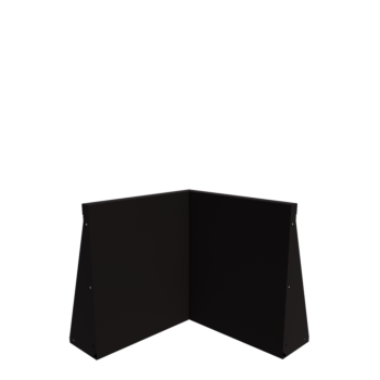 Zid de sprijin din oțel - Colț interior - 50 x 50 x 60 cm - RAL9005 mat (negru)