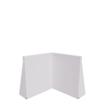 Zid de sprijin din oțel - Colț interior - 50 x 50 x 60 cm - RAL9010 mat (alb)