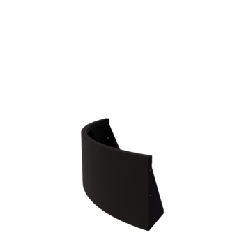 Zid de sprijin din oțel - Curbă exterioară - 100 x 100 x 40 cm - RAL9005 mat (negru)
