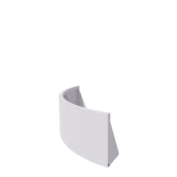 Zid de sprijin din oțel - Curbă exterioară - 100 x 100 x 40 cm - RAL9010 mat (alb)