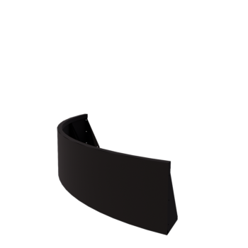 Zid de sprijin din oțel - Curbă exterioară - 150 x 150 x 40 cm - RAL9005 mat (negru)