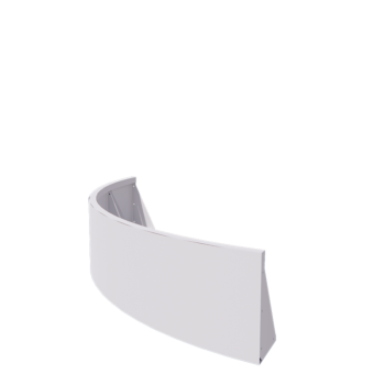 Zid de sprijin din oțel - Curbă exterioară - 150 x 150 x 40 cm - RAL9010 mat (alb)