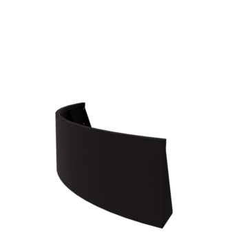 Zid de sprijin din oțel - Curbă exterioară - 150 x 150 x 50 cm - RAL9005 mat (negru)