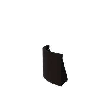 Zid de sprijin din oțel - Curbă exterioară - 50 x 50 x 40 cm - RAL9005 mat (negru)
