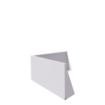 Zid de sprijin din oțel - Colț exterior - 100 x 100 x 50 cm - RAL9010 mat (alb)