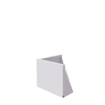 Zid de sprijin din oțel - Colț exterior - 50 x 50 x 40 cm - RAL9010 mat (alb)