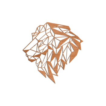 Decoratiuni perete din oțel corten - Leu 2.0 Large - 81,3 x 80 cm