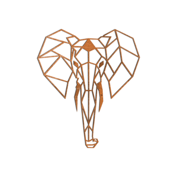 Decor de perete din oțel corten Elefant 2.0