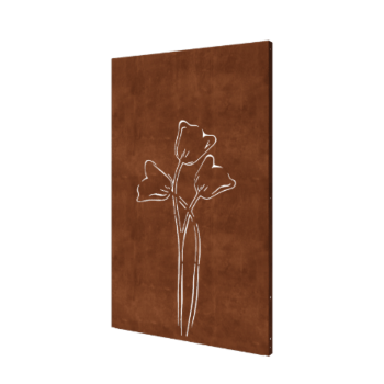 Panou de grădină din oțel corten lalea simetric 120 x 6 x 190 cm