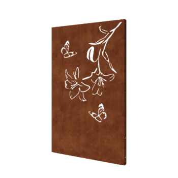 Panou decorativ din oțel corten - Crin - 120 x 6 x 190 cm