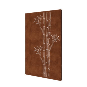 Panou decorativ din oțel corten - Bambus - 120 x 6 x 190 cm