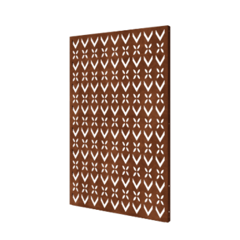 Panou decorativ din oțel corten - Motiv de acoperiș 1 - 120 x 6 x 190 cm