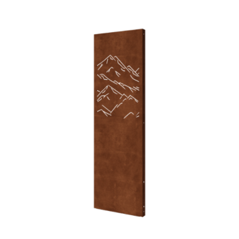 Panou decorativ din oțel corten - Munți 3 - 60 x 6 x 190 cm