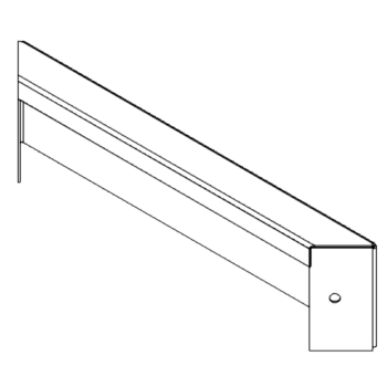 Jardinieră din oțel - Panou - 10 x 40 cm - RAL9005 mat (negru)