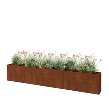 Jardinieră XXL din oțel corten - Dreptunghiular - 360 x 30 x 60 cm - Fără placă de bază
