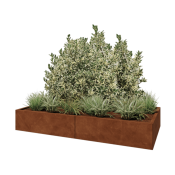 Jardinieră XXL din oțel corten - Dreptunghiular - 200 x 100 x 30 cm - Fără placă de bază