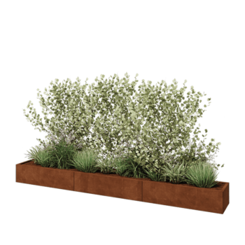 Jardinieră XXL din oțel corten - Dreptunghiular - 360 x 40 x 30 cm - Fără placă de bază