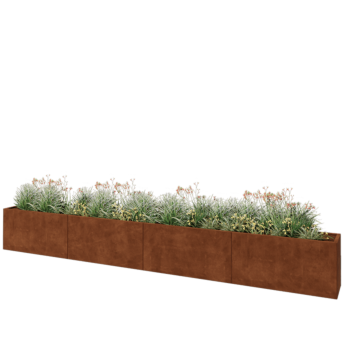 Jardinieră XXL din oțel corten - Dreptunghiular - 480 x 40 x 60 cm - Fără placă de bază
