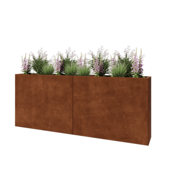 Jardinieră XXL din oțel corten - Dreptunghiular - 200 x 30 x 80 cm - Fără placă de bază