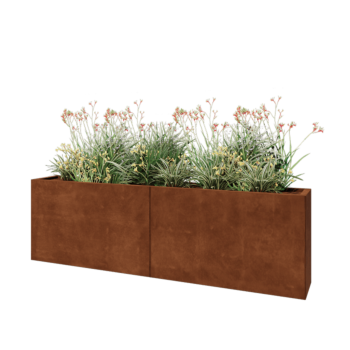 Jardinieră XXL din oțel corten - Dreptunghiular - 200 x 30 x 60 cm - Fără placă de bază