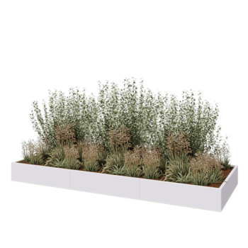 Jardinieră XXL din oțel - Dreptunghiular - 360 x 120 x 30 cm - RAL9010 mat (alb) - Fără placă de bază