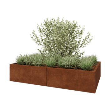 Jardinieră XXL din oțel corten - Dreptunghiular - 200 x 120 x 40 cm - Fără placă de bază