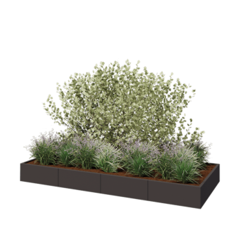 Jardinieră XXL din oțel - Dreptunghiular - 320 x 120 x 30 cm - RAL7016 mat (gri antracit) - Fără placă de bază