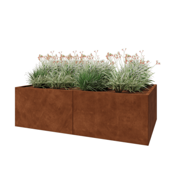 Jardinieră XXL din oțel corten - Dreptunghiular - 200 x 120 x 60 cm - Fără placă de bază