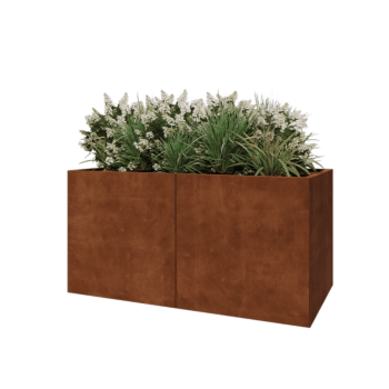 Jardinieră XXL din oțel corten - Dreptunghiular - 160 x 80 x 80 cm - Cu placă de bază