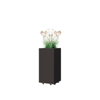 Jardinieră din oțel - Pătrat - 30 x 30 x 60 cm - Altă culoare RAL - Cu placă de bază - Cu picioare