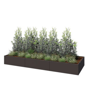 Jardinieră XXL din oțel - Dreptunghiular - 360 x 120 x 40 cm - RAL7016 mat (gri antracit) - Fără placă de bază