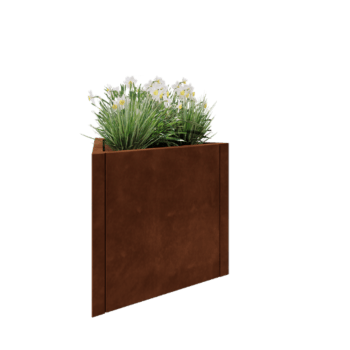Jardinieră din oțel corten - Triunghiular echilateral - 70,6 x 61 x 60 cm - Fără placă de bază
