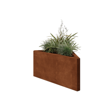 Jardinieră din oțel corten - Triunghiular isoscel - 83,9 x 46,4 x 40 cm - Fără placă de bază