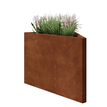 Jardinieră din oțel corten - Triunghiular isoscel - 83,9 x 46,4 x 60 cm - Fără placă de bază
