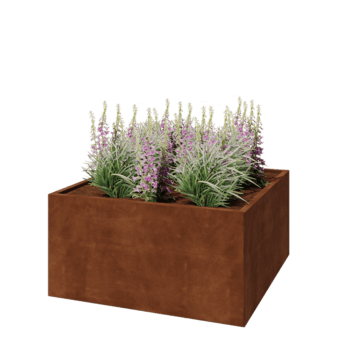 Jardinieră din oțel corten - Pătrat - 120 x 120 x 60 cm - Fără placă de bază