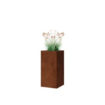 Jardinieră din oțel corten - Pătrat - 30 x 30 x 60 cm - Fără placă de bază