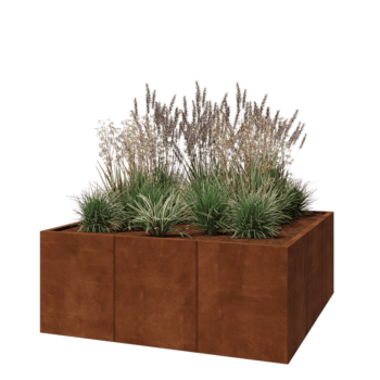 Jardinieră XXL din oțel corten - Pătrat - 150 x 150 x 60 cm - Fără placă de bază