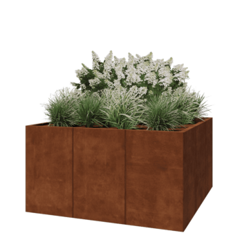 Jardinieră XXL din oțel corten - Pătrat - 150 x 150 x 80 cm - Fără placă de bază