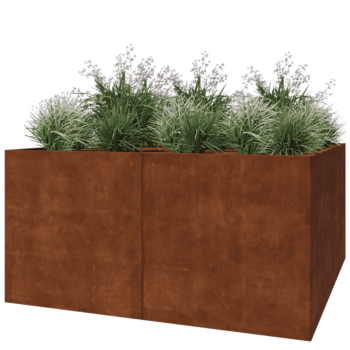 Jardinieră XXL din oțel corten - Pătrat - 200 x 200 x 100 cm - Fără placă de bază