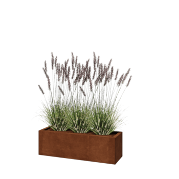 Jardinieră din oțel corten - Dreptunghiular - 100 x 30 x 30 cm - Fără placă de bază