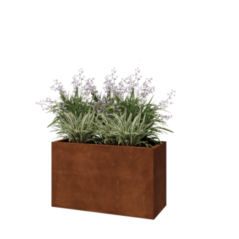 Jardinieră din oțel corten - Dreptunghiular - 100 x 40 x 60 cm - Fără placă de bază