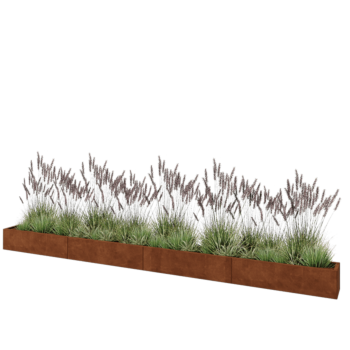 Jardinieră XXL din oțel corten - Dreptunghiular - 480 x 30 x 30 cm - Fără placă de bază