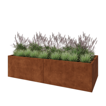 Jardinieră XXL din oțel corten - Dreptunghiular - 240 x 100 x 60 cm - Fără placă de bază