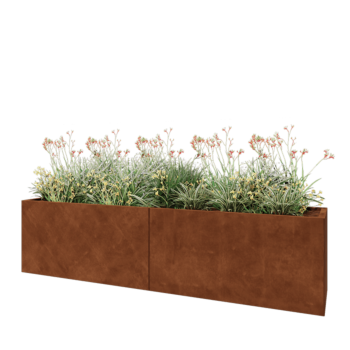 Jardinieră XXL din oțel corten - Dreptunghiular - 240 x 50 x 60 cm - Fără placă de bază